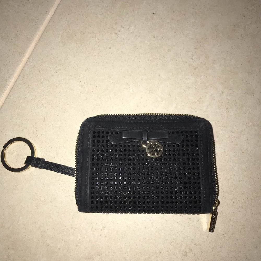 Tory Burch rhinestone keychain wallet
